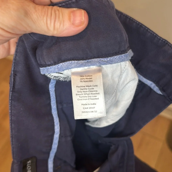 TALBOTS WIDE LEG PANTS NAVY BLUE COTTON/MODAL BLEND 6P - Picture 7 of 7